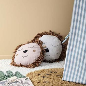 Ferm Living Coussin Lion en Laine Beige 35x35x5 cm