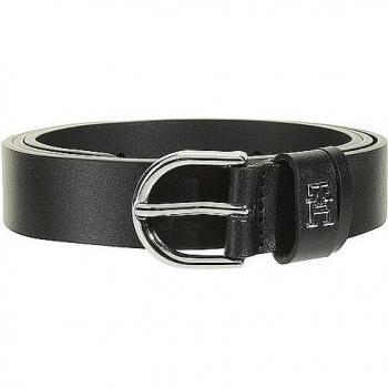Damen Ledergürtel TH Timeless von Tommy Hilfiger in Schwarz Größe 80