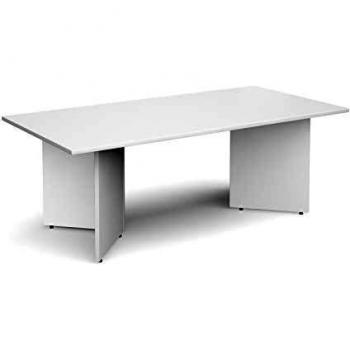Dams International White MFC Rectangular Boardroom Table 2000 x 1000 x 725 mm