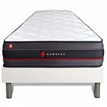 Matelas mémoire de forme 90x190 + sommier kit blanc