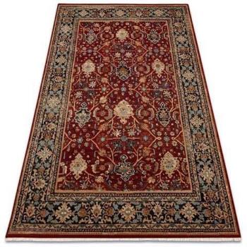 Beige & Claret Wool Keshan Rug