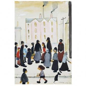 Póster L.S. Lowry Grupo de Personas 1959 40cm x Negro