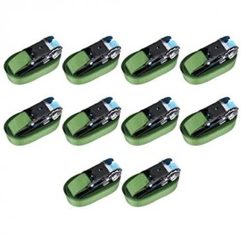 Cinghie d'Ancoraggio a Cricchetto 10 pz 800 daN 6m Verde Vidaxl 337252