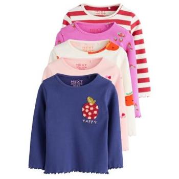 Next Obst Langarm-Ripp-Tops 5er-Set für Mädchen (3 Monate