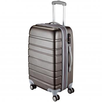4-Rollen-Trolley TRAVEL carbon silber mittel H. 64cm