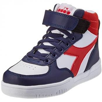 Diadora Raptor Mid Scarpe da Ginnastica Bianco-Rosso Bambino