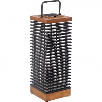 Solar LED Lantern Tekura, Teak‑Grey Finish, 66 cm