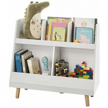 Libreria montessoriana per Bambini Scaffale portagiochi Portariviste L63*P30*A70 cm KMB19-W