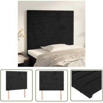 Têtes de Lit Élégance 2 pcs Velours Noir