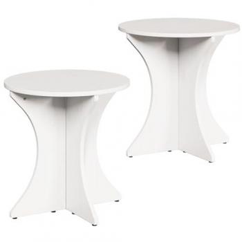 Set de Tables Basses 2 Pcs Blanc 46 x 46 x 47 cm