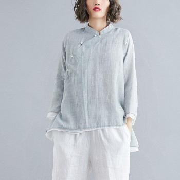 Qipao Stil Tai Chi Bluse für Frauen im Seetang Look