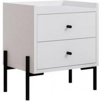 Decortie Malta Modern Bedside Nightstand with 2 Drawers 48.6cm