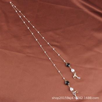 Crystal Pearl Heart Eyewear Strap