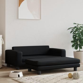 Lit pour chien similicuir noir 100x50x30 cm avec extension