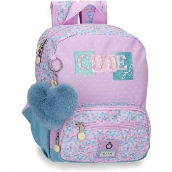 Mochila escolar Enso Cute Girl 28cm con bolsillos frontales