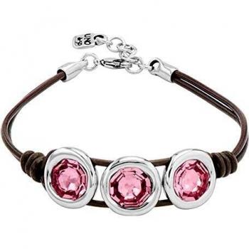Pulsera Unode50 Too Much PUL1973RSAMAR0M colección Renaissance Swarovski metal chapado en plata cuero