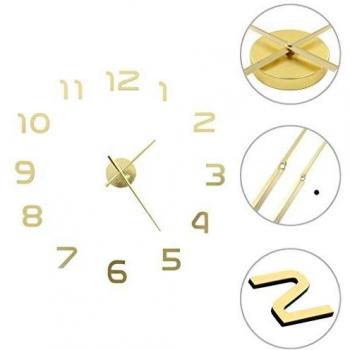 VidaXL Golden 3D Wall Clock