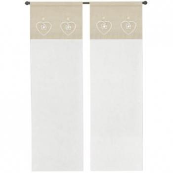 Cortina Semitrasparente Beige para Ventana y Puerta Interior 60x240 cm