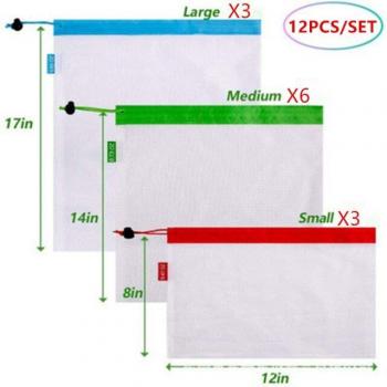 Reusable Fruit and Vegetable Bags (12/9/3PCS)