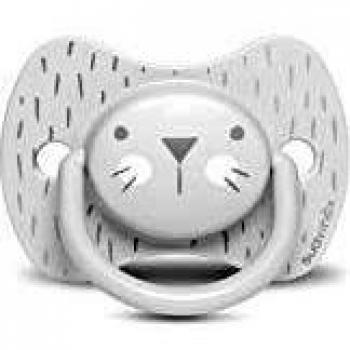 Sucette Suavinex Moustache, Gris, 18+ Mois