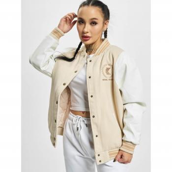 Chaqueta deportiva Karl Kani con logo block, colores crema y blanco