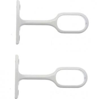 Équerre de support pour tube ovale 30x15 mm, saillie 55 mm, blanc, 2 pièces