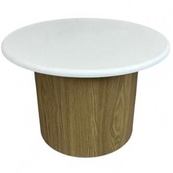 Mesa auxiliar Romimex 60 cm Blanco Natural MDF