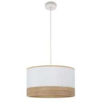 Ciondolo Olga 1xe27 40x40 mm, Bianco con Dettaglio Verde