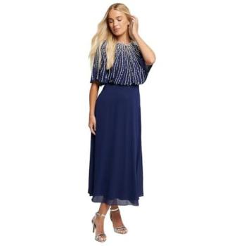 Petite Navy Embellished Midi Dress by Wallis – Size 14