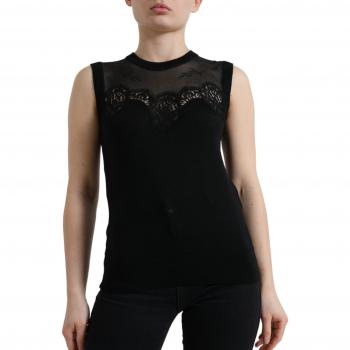 Dolce & Gabbana Black Cashmere Sleeveless Top