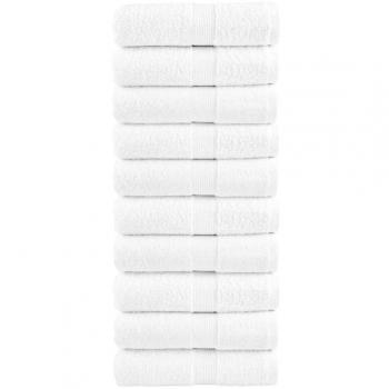 VidaXL SOLUND 10pcs Premium Soap Towels White 30x30cm 600gsm