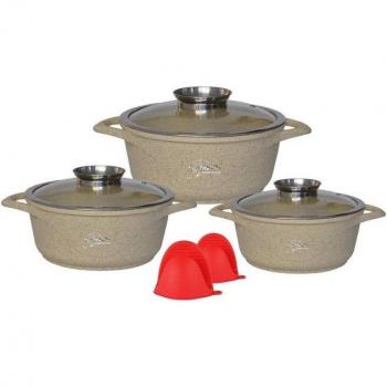 Platinum Topf-Set mit 3 Glasdeckeln