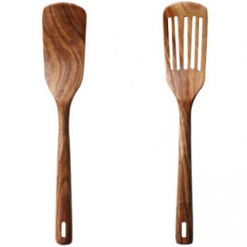 Spatule en bois d'acacia à long manche