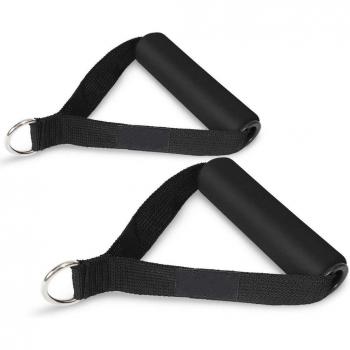 1 Pair of Extra Wide Foam Resistance Band Handles for Gym Use
