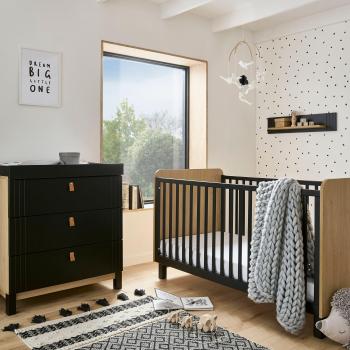 CuddleCo Rafi 2 Piece Nursery Furniture Set in Black