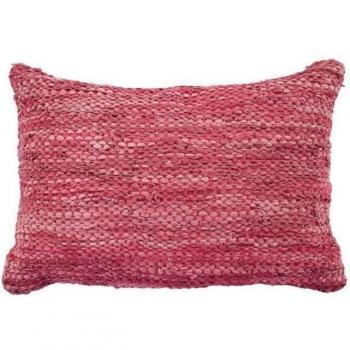 Cuir Tressé Cuscino Rosso Scuro 60x40