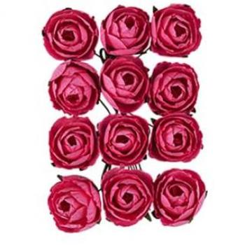 Bouquet de tiges de renoncule Fuchsia artificielle 2,5 cm – 12 unités