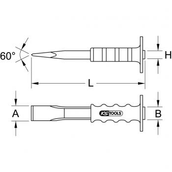 Scalpello piatto a impugnatura KS Tools 162.0141