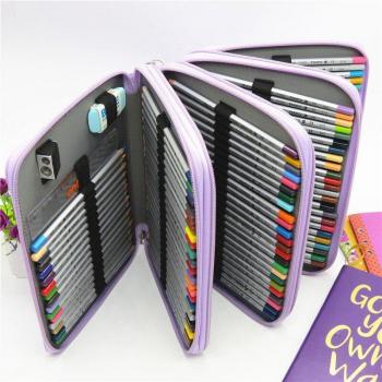 Multi-functional PU Leather Pencil Bag with 184 Holes