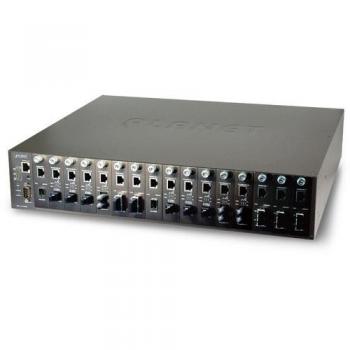 Chasis SNMP Planet con Convertidor Multimedia -48 VDC