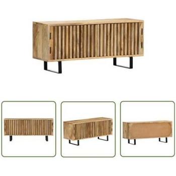 Brauner TV-Schrank aus Mango Massivholz – 90 x 30 x 40 cm – The Living Store