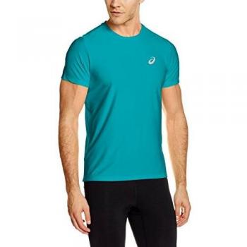 ASICS Short Sleeve T-Shirt Men's Lake Blue Size L, Made for French Size Standards