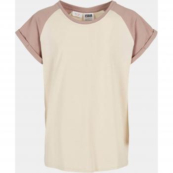 Vêtement à manches raglan contrasté pour filles – blanc sable / rose crépuscule