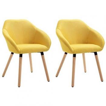 Sillas de Comedor con Reposabrazos Amarillas