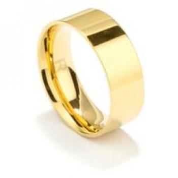 Anillo Radiant de Acero Dorado Mate y Brillante para Hombre Talla 62