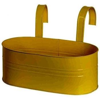 Siena Garden ovaler Blumenkasten, gelb, 39 x 16,5 x 14,5 cm, Stahlblech