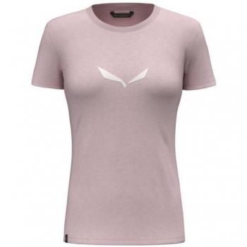 Damen kurzarm T-Shirt Salewa Solidlogo pink