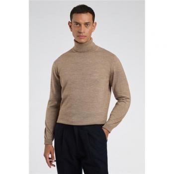 Suit Direct Melka Merino Roll Neck Jumper (Sand Beige)