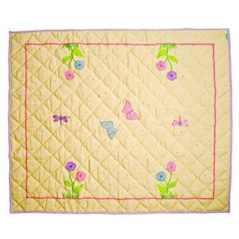 WinGreen Cotton Bed Quilt, Lilac and Lemon Yellow