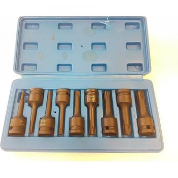 Conjunto de 8 Vasos de Impacto Hexagonal ½” Tipo H para Tornillos Neumáticos